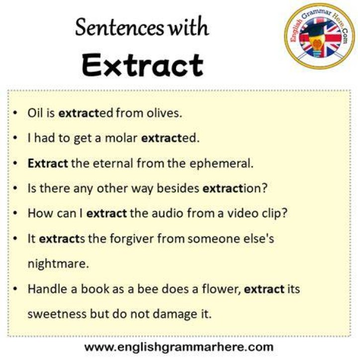 How do you use extract in a sentence?