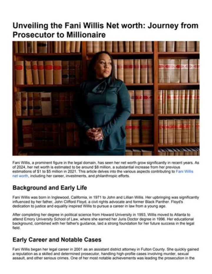 Unveiling Fani Willis's Income: Discoveries And Insights
