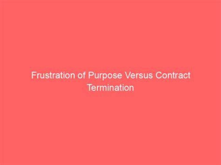 What must a termination by frustration establish?
